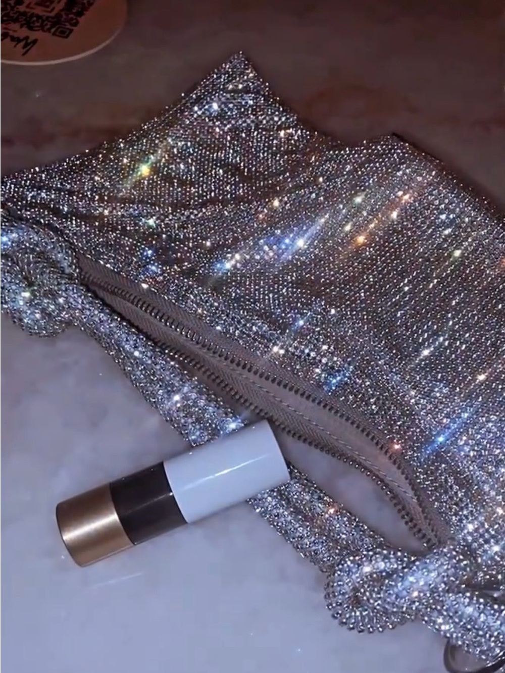 cult gaia Silver Crystal Mesh Evening Clutch - Picture 12 of 13